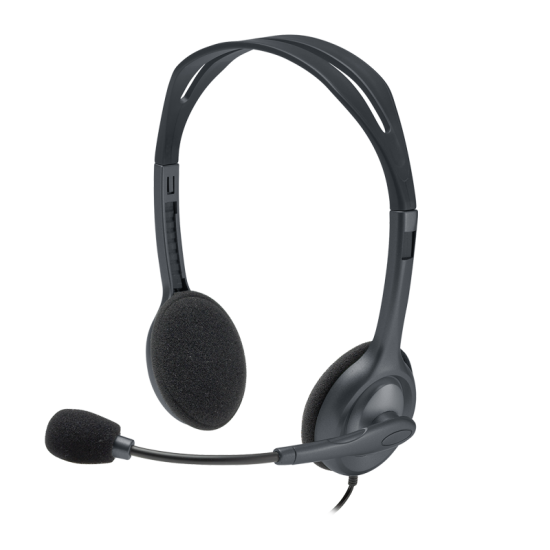 Logitech H111 Stereo on-ear headset, wired with microphone - Black and silver (Open Sealed) Logitech H111 Stereo on-ear headset, wired with microphone - Black and silver (Open Sealed)